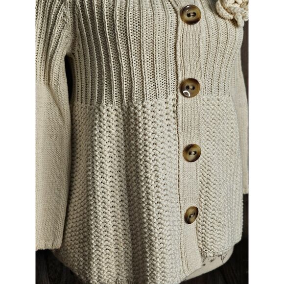Talbots Knit Bell Sleeves Button Front Cardigan Ivory Small - Picture 9 of 16